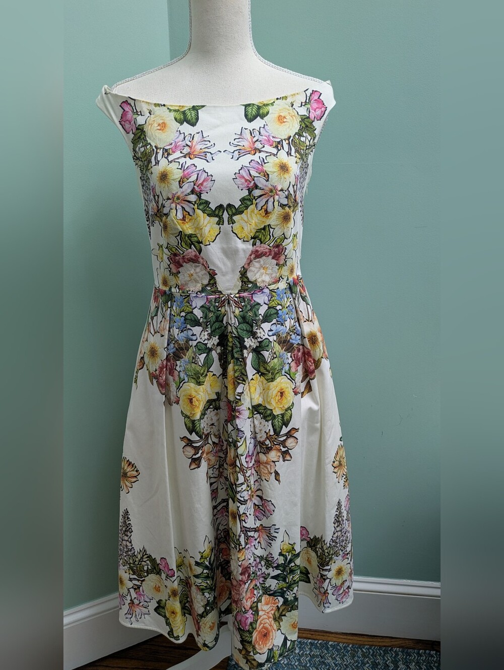 Floral Off-the-Shoulder ASOS Midi Dress, Sz 6